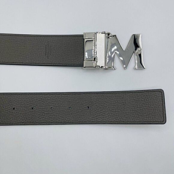 $350 MCM Sea Turtle Green Visetos Canvas M Buckle Reversible Belt - Picture 4 of 6